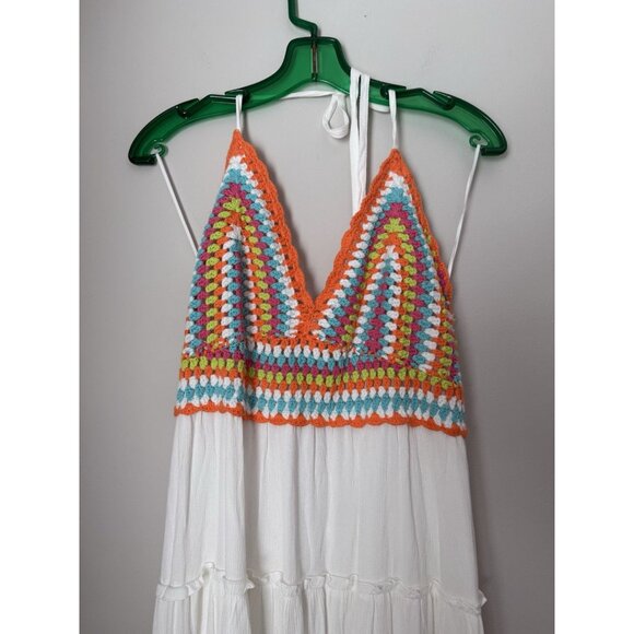 DAVI & DANI Colorful Crochet Top Maxi Dress - Picture 2 of 11